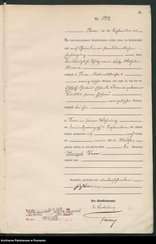 Obraz 10 z jednostki "Księga miejscowa urodzeń tom V-VI [Rejestr główny urodzeń]"