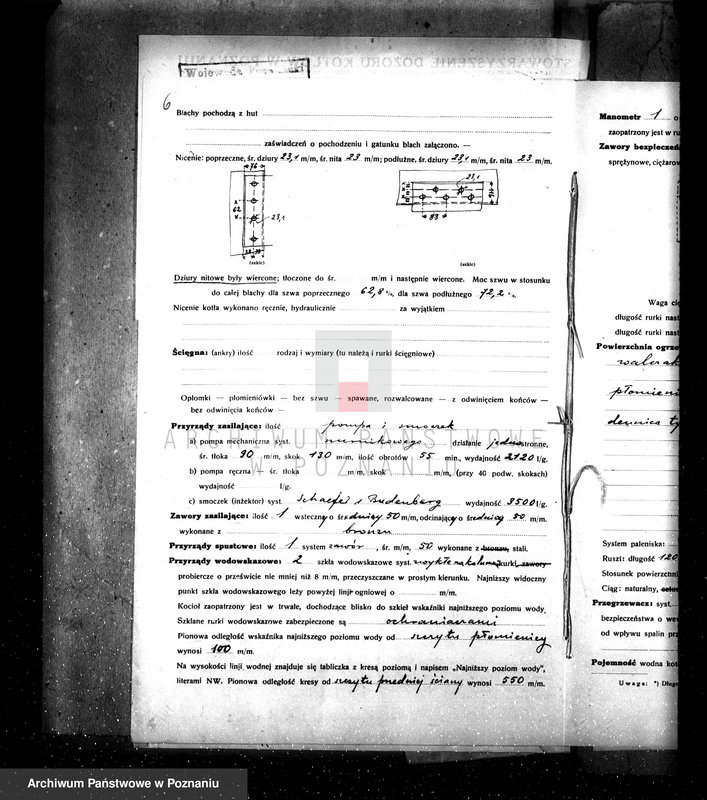 Obraz 10 z jednostki "Tartak i fabryka wyrobów z drzewa St. Urbański Urbanowo pow chodzieski nadzór nad kotłem parowym nr fabr. 3060"