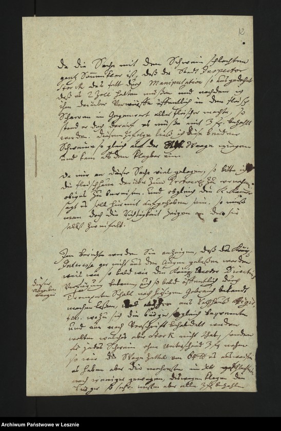 Obraz 14 z jednostki "[Akta in Bezug auf die von der Südpreussischen Provinzialzoll und Konsumtionssteuerdirektion in Posen an das allhiesige Zoll und Konsumtionssteueramt erlassene Zirkularverfügung]"