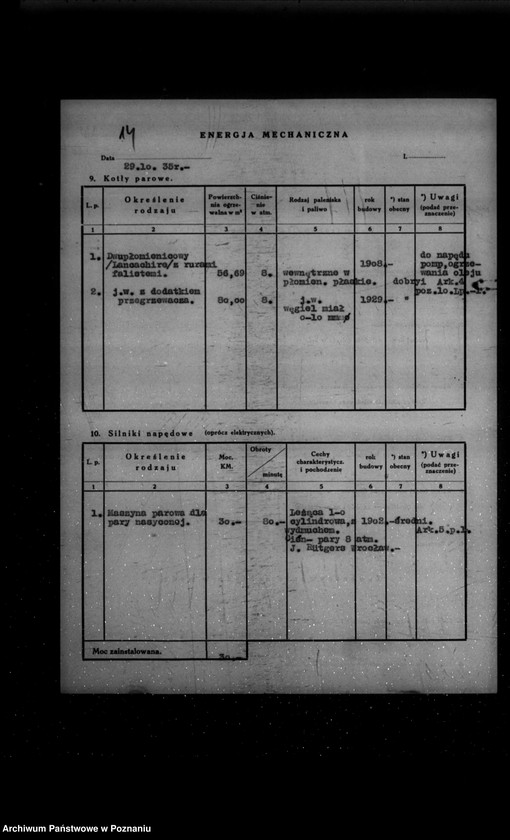 Obraz 17 z jednostki "Kwestionariusz Zakładu impregnacyjnego związku koksowni Spółka z o. o. w Katowicach Wronki powiat szamotulski"