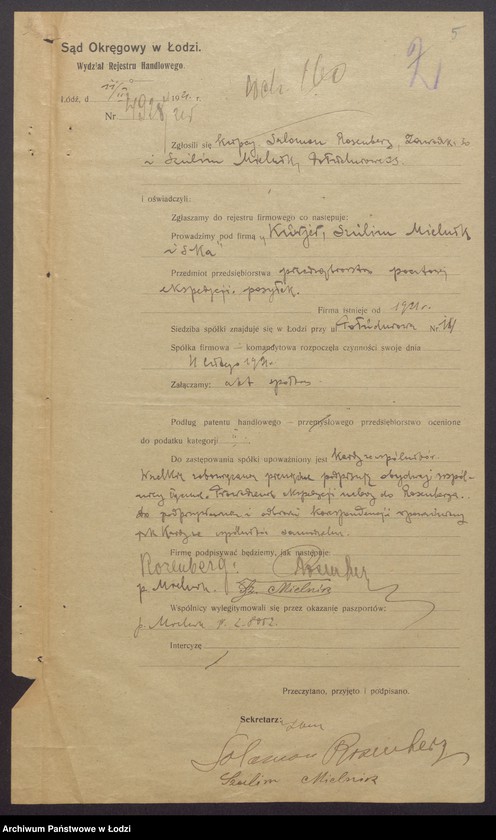 Obraz 7 z jednostki "Sulim Mielnik, Salomon Rosenberg- Kurier-Sulim Mielnik i S-ka- przedsiębiorstwo pocztowej ekspedycji i przesyłek"