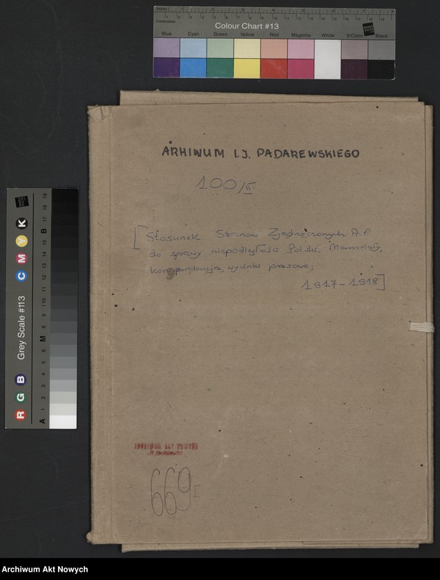 image.from.unit.number "Stosunek Stanów Zjednoczonych A.P. do sprawy niepodległości Polski. Memoriały. Korespondencja. Wycinki prasowe"