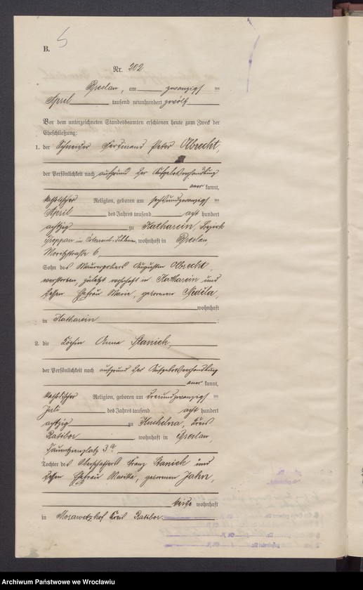 image.from.unit.number "Heirats-Haupt-Register Breslau IV 1912 Band 2"