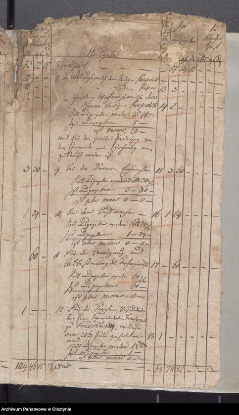 image.from.unit.number "Passenheimsche Stadt Kirchen Rechnung über Einnahme und Ausgabe"