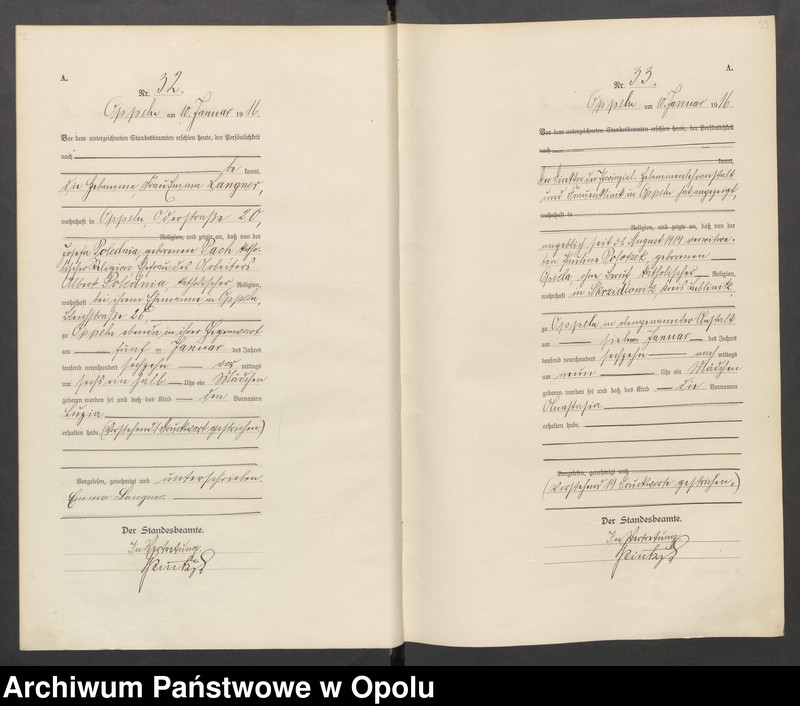 image.from.unit.number "Urząd stanu Cywilnego Opole Księga Urodzeń Rok 1916 1-395"