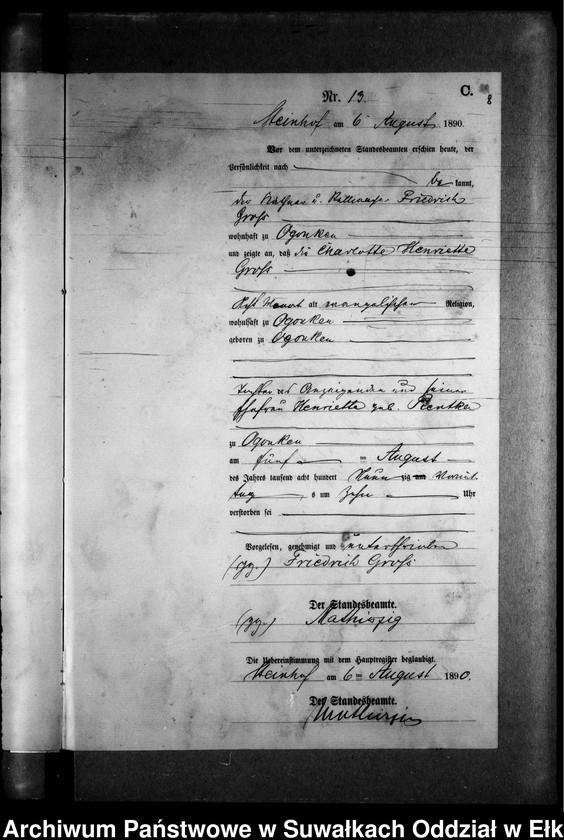 image.from.unit.number "Sterbe-Neben-Register des Preussischen Standes-Amtes Gr. Strengeln Kreis Angerburg"