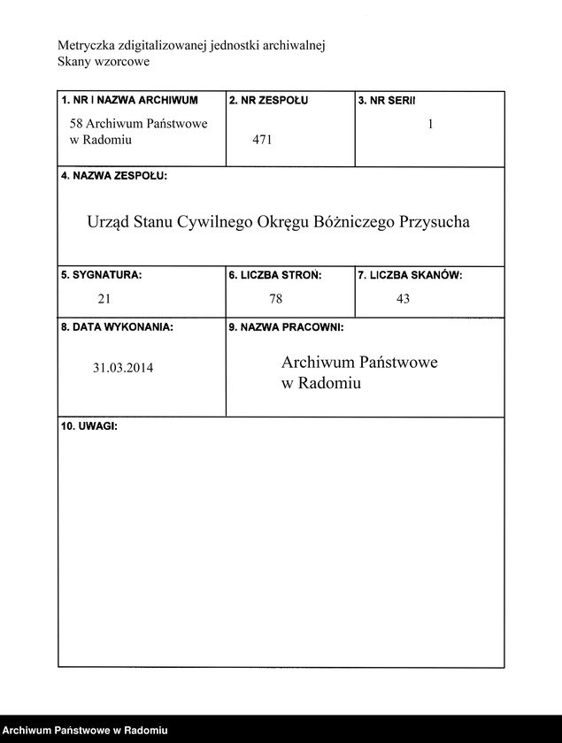 image.from.unit.number "[Duplikat akt urodzonych, zaślubionych i zmarłych Okręgu Bóżniczego Przysucha za 1889 r.]"