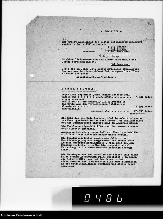 Obraz 8 z jednostki "Jahresberichte [z działalności wydziałów G.V.za 1941r.]"