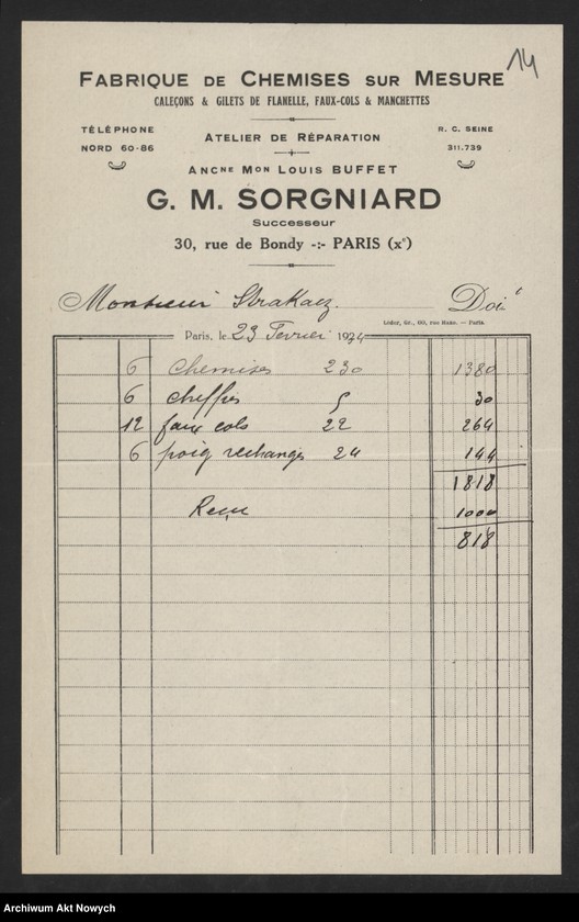 image.from.unit.number "Rachunki i pokwitowania za zakupione towary, rachunki kolejowe, hotelowe, restauracyjne, lekarskie, recepty"