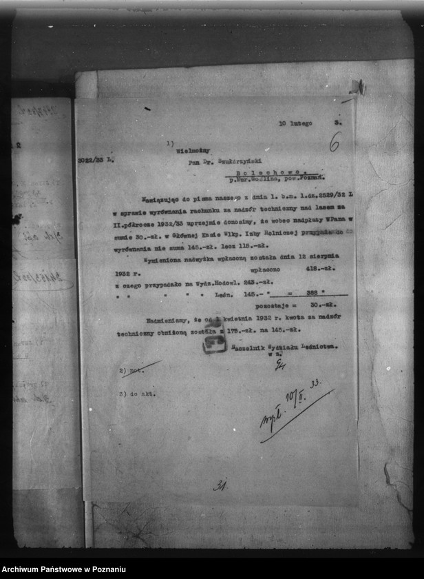 Obraz 10 z jednostki "Bolechowo powiat poznański /nadzór nad gospodarką leśną/"