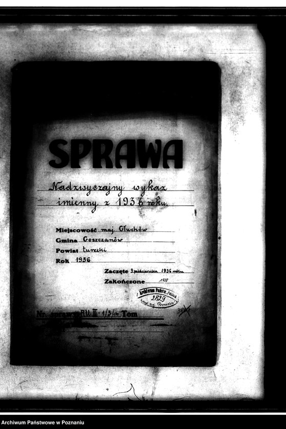 Obraz 4 z jednostki "Majątek Głuchów powiatu tureckiego nadzwyczajny wykaz imienny z 1936 r."