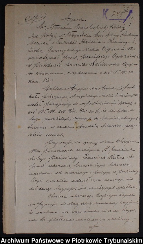 image.from.collection.number "Nielegalne praktyki medyczne i znachorstwo sto lat temu. Przykład z powiatu piotrkowskiego111"