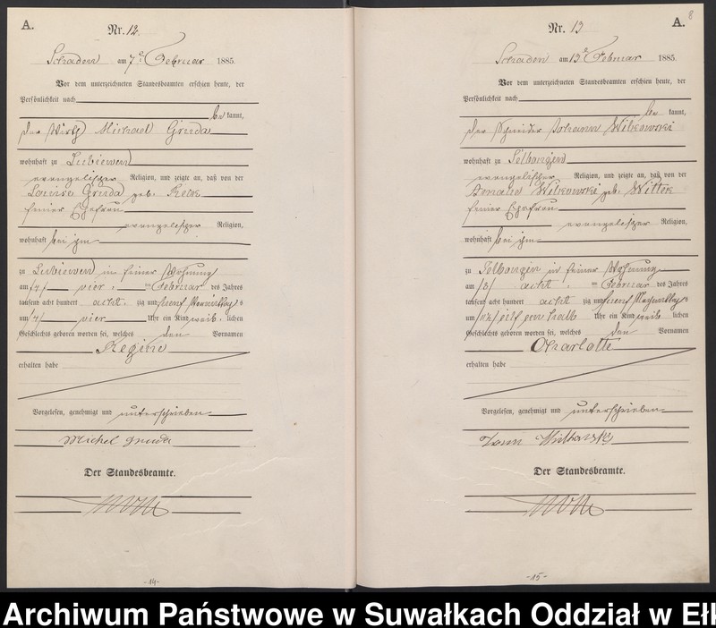 image.from.unit.number "Geburts-Haupt-Register des Königlich Preussischen Standes-Amtes Schaden Kreis Sensburg"