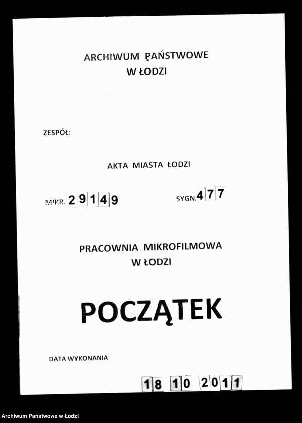 Obraz 1 z jednostki "Akta tyczące się budowy domów przez tkaczy"