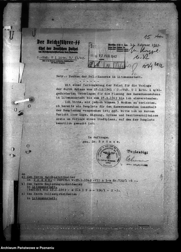 Obraz 19 z jednostki "Neubau. Polizeikaserne - Litzmannstadt"