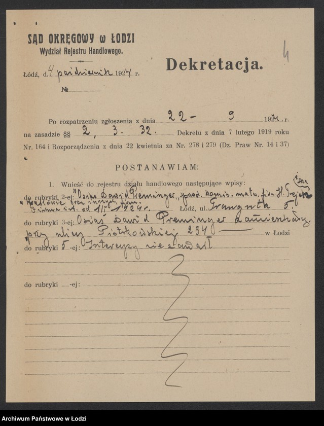 Obraz 6 z jednostki "Osłas Dawid Preminger – sprzedaż komisowa materiałów firmy „H. Teich i s-ka” w Krakowie oraz innych firm"