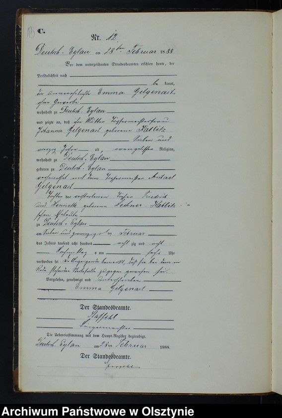 image.from.unit.number "Sterbe-Neben-Register Nr 1 - 100"