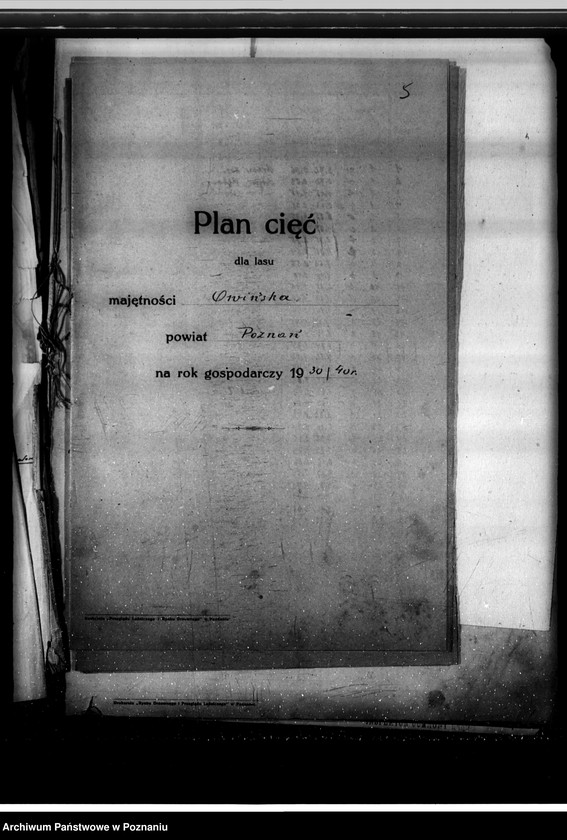 Obraz 9 z jednostki "Program urządzenia gospodarstwa leśnego lasu majętności Owińska powiat poznański"