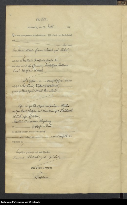 image.from.unit.number "Sterbe-Haupt-Register Breslau IV 1904 Band 3"