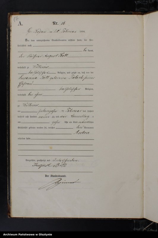 image.from.unit.number "Geburts-Haupt-Register Nr 1 - 98"