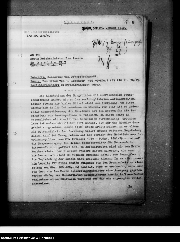 Obraz 4 z jednostki "Einführung von Vorschiriften des Feuerlöschwesens"