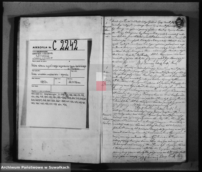 image.from.unit.number "Księga Duplikat urodzonych, zaślubionych i umarłych parafii katolickiej Puńsk na rok 1857"