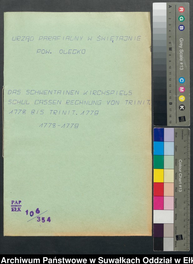image.from.unit.number "Des Schwentainenschen Kirchspiels Schul Cassen Rechnung von Trinitatis 1778 bis Trinitatis 1779"