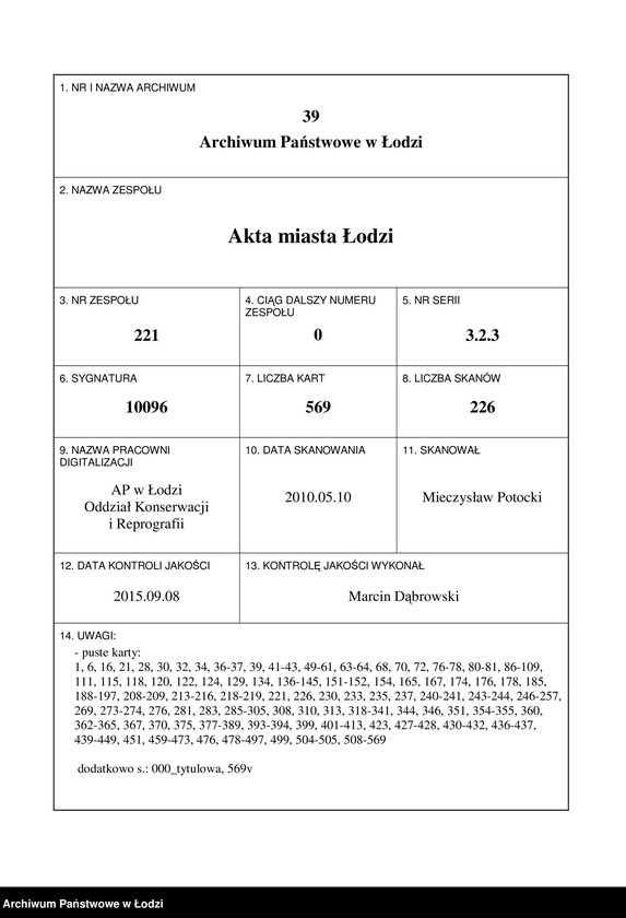 Obraz 1 z jednostki "[Księga ludności stałej m. Łodzi guberni piotrkowskiej nr domu 592-604]"