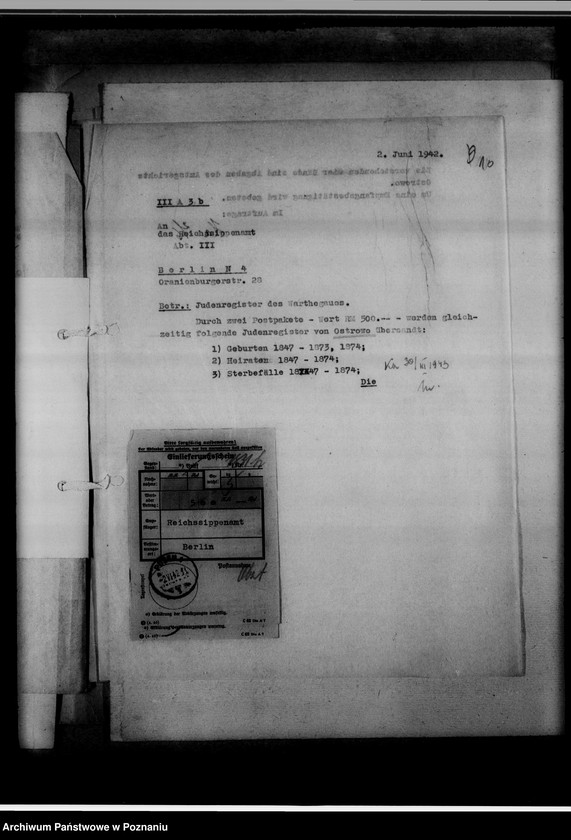 Obraz 14 z jednostki "Judenregister [powiat ostrowski]"