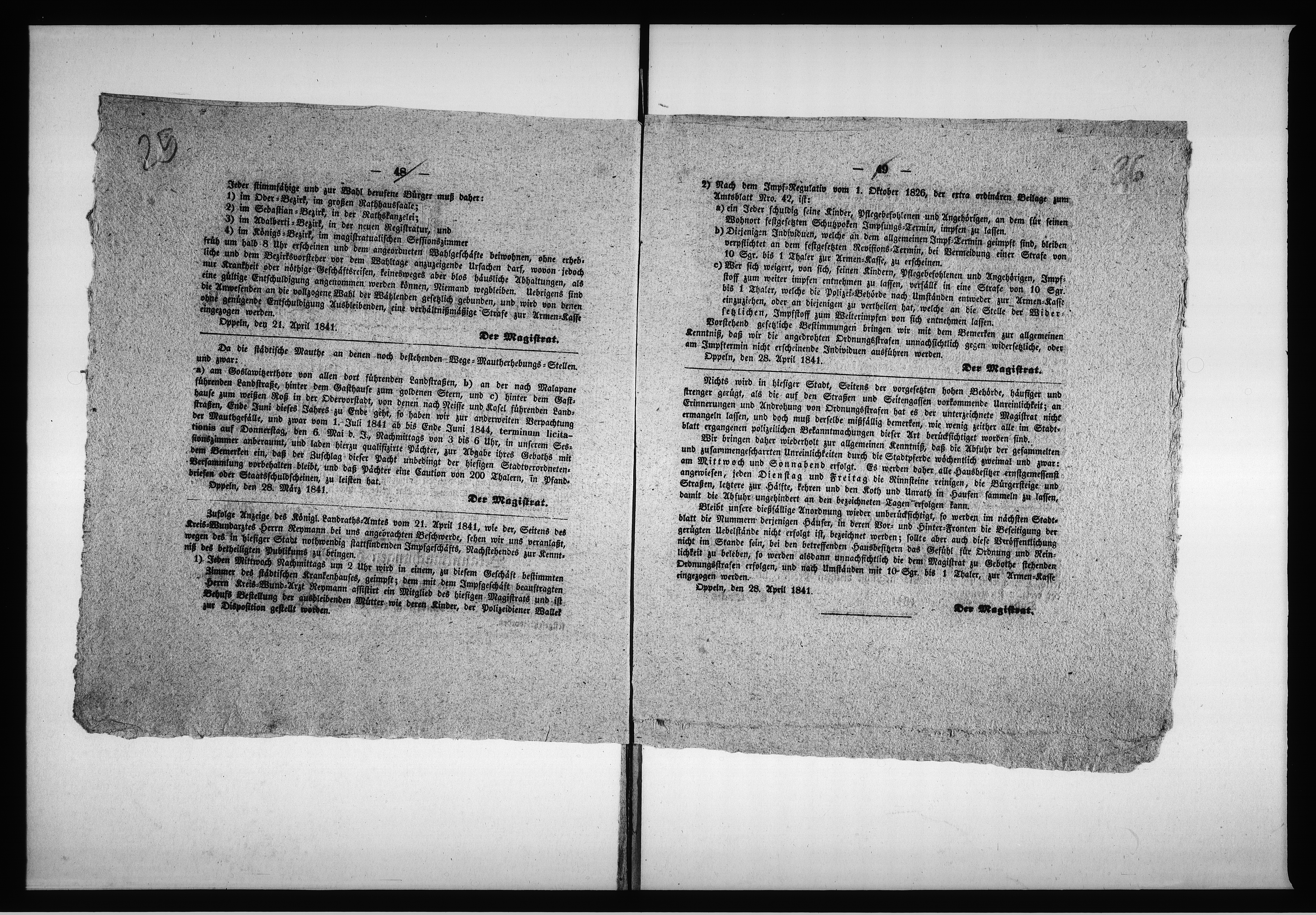 Obraz 18 z jednostki "Acta des Magistrats zu Oppeln betreffend: die Verpachtung der der hiesigen Stadt-Commune nach verbleibenden Mauth-Erhebungsstellen de Anno 1838"