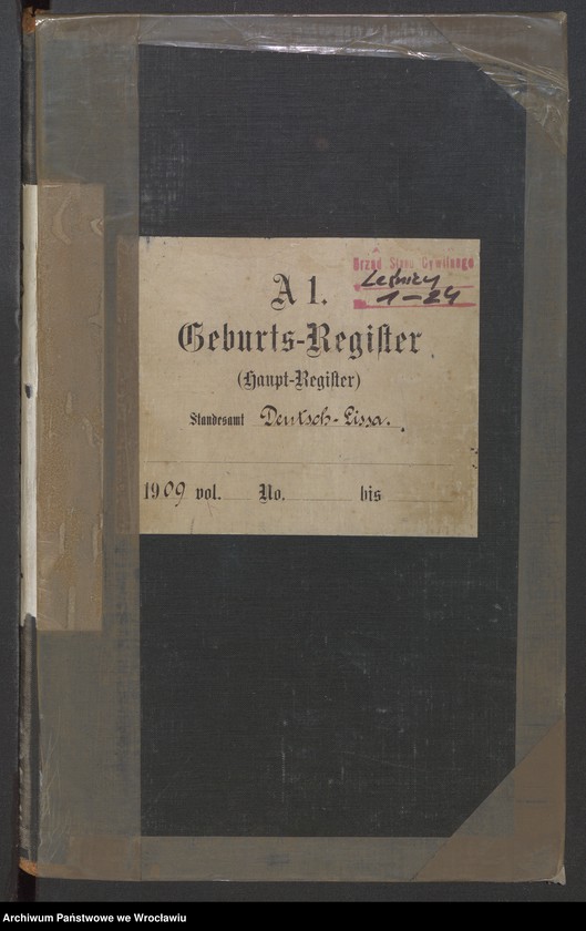 image.from.unit.number "Księga urodzeń Leśnica (Deutsch Lissa) 1909"
