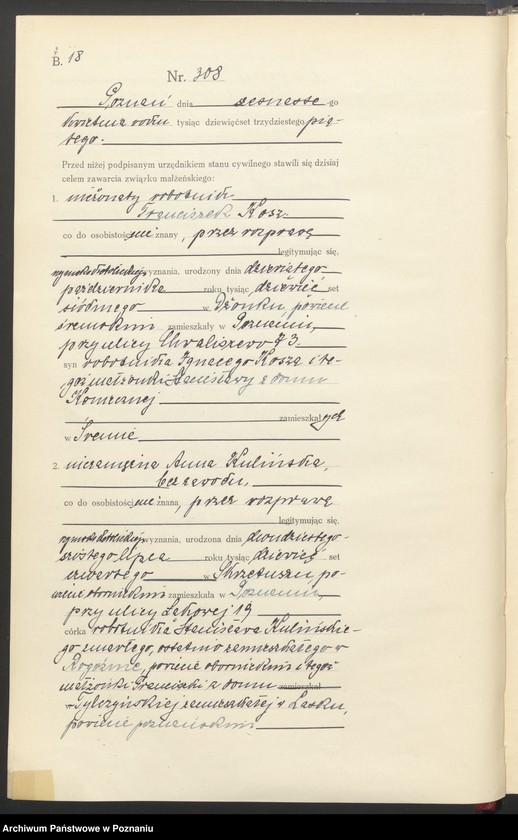 Obraz 20 z jednostki "Księga miejscowa małżeństw tom II [Rejestr główny małżeństw]"