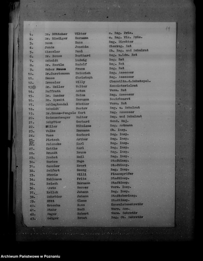 Obraz 18 z jednostki "Personal. Regierung und Landratsämter Posen"