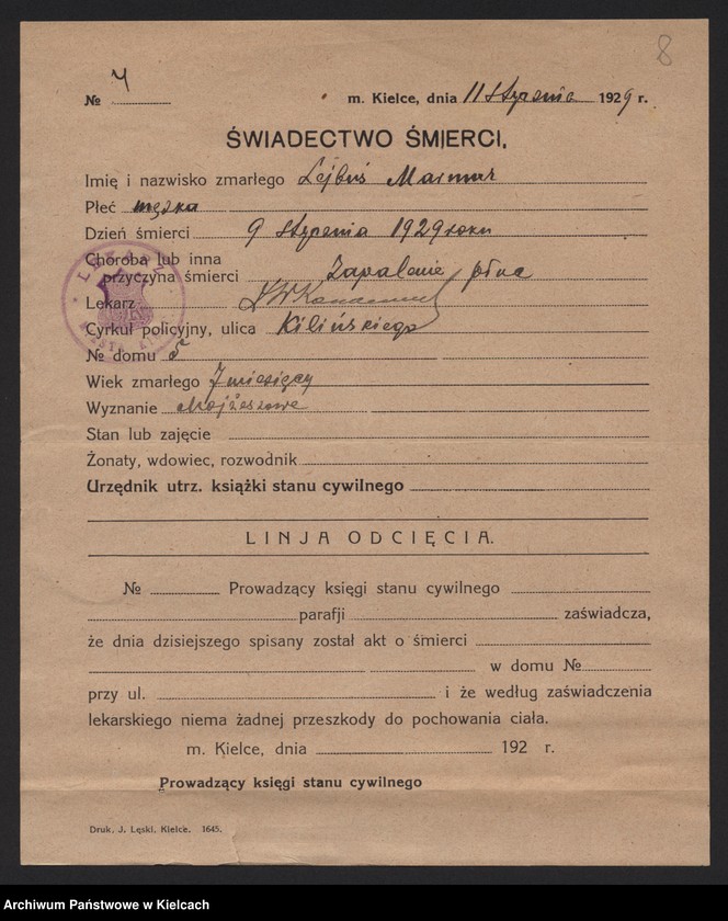 image.from.unit.number "Załączniki do akt zgonu Okręgu Bożniczego Kielce za rok 1929"