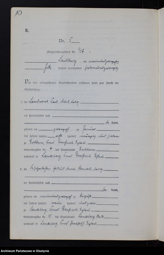 image.from.unit.number "Heiraths-Neben-Register Nr 1 - 9 [ Księga małżeństw- wtóropis ]"