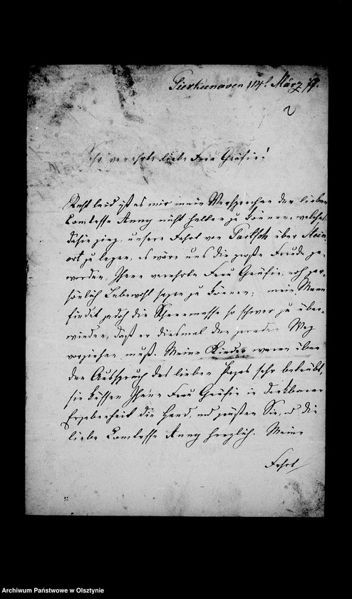 image.from.unit.number "/Agnes, Auguste, Clara, Ella, M. Pelet, Ella v. Stein, M. Pelet u. v. Wuthenow an Anna Gfin Lehndorff geb. Hahn/"