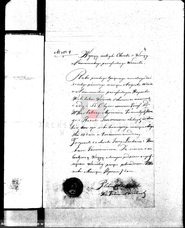 Obraz 8 z jednostki "Anneksa do Akt Zaślubionych z roku 1860."