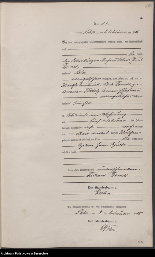 Obraz 20 z jednostki "Geburtsregister"