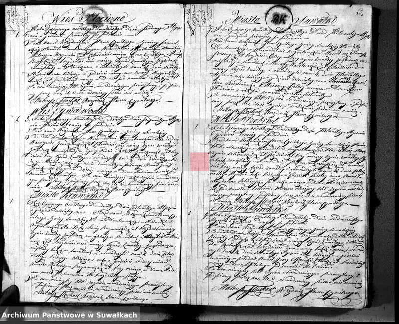 image.from.unit.number "Akta zejścia urzędnika stanu cywilnego gminy suwalskiey na rok 1820"