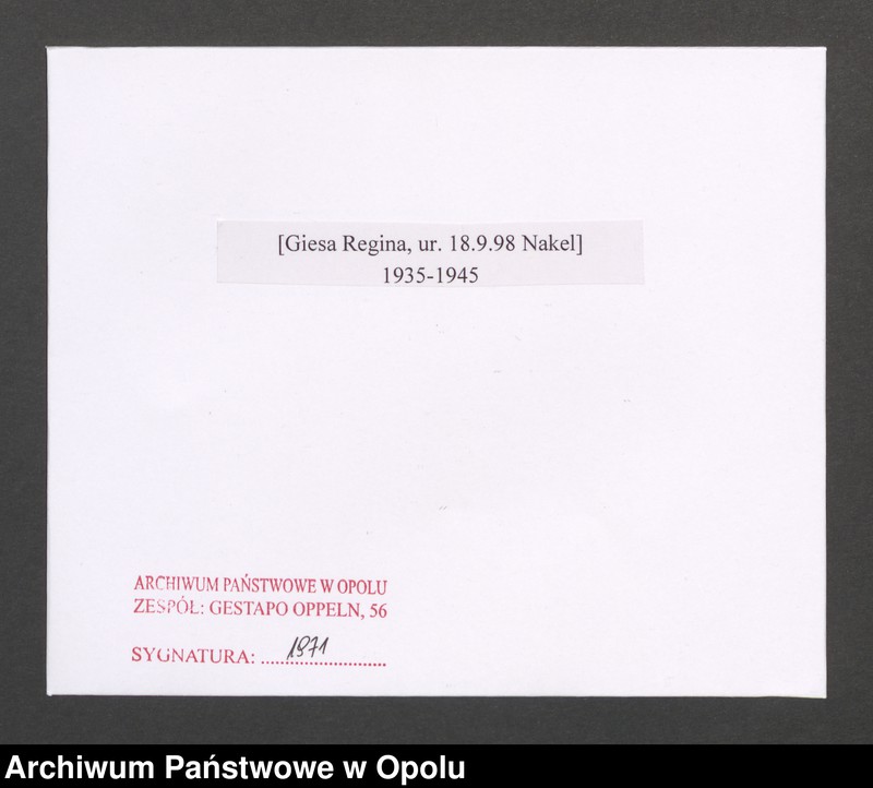 Obraz 2 z jednostki "[Giesa Regina, ur. 18.9.1898 Nakel]"