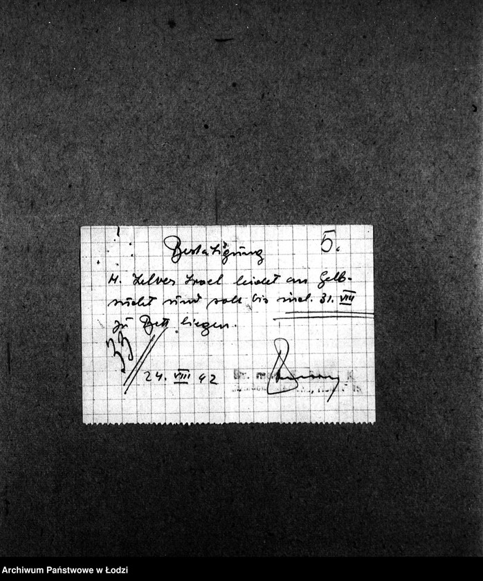 Obraz 8 z jednostki "Trenn-Abteilung. Am Bach 4 [Zasiłki chorobowe dla pracowników, zaświadczenia lekarskie, listy zatrudnionych]"