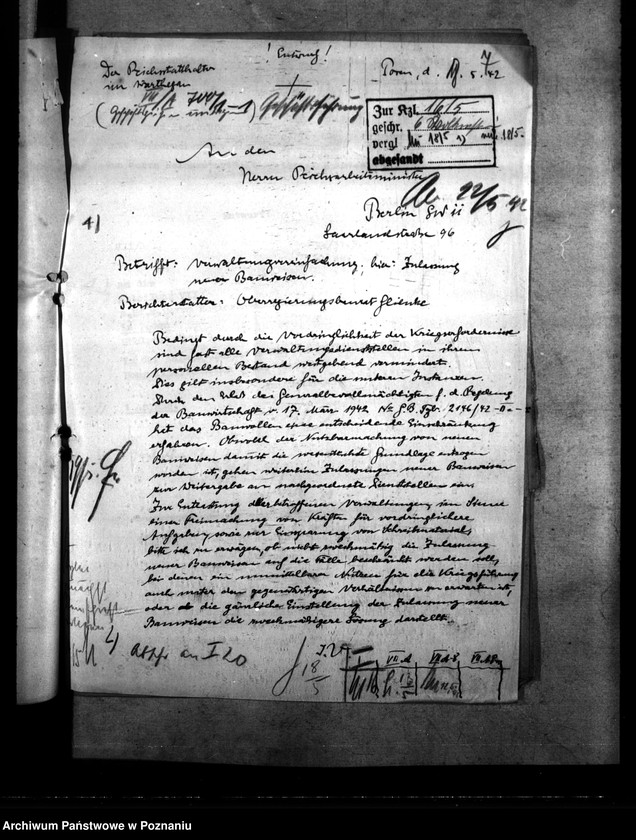 Obraz 12 z jednostki "Zulassung neuer Bauweisen. Lahmbauten. Polizeiliche Bestimmungen. Heizungsanlagen. Bombenschaden."