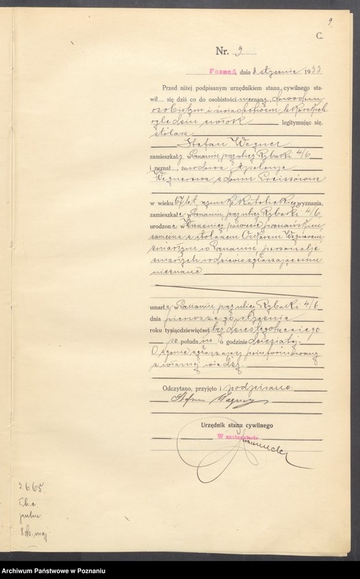 Obraz 11 z jednostki "Księga miejscowa zgonów tom I [Rejestr główny zgonów]"