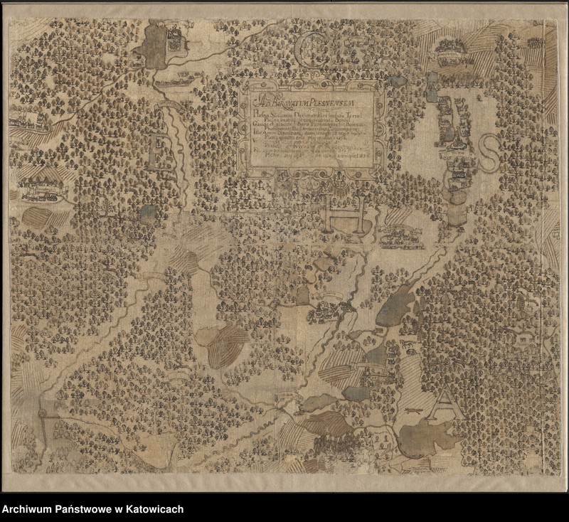 image.from.unit.number "Mapa pszczyńskiego wolnego państwa stanowego ["Ichnoorthografia Plesniaca"] Andreasa Hindenberga z 1636 roku"