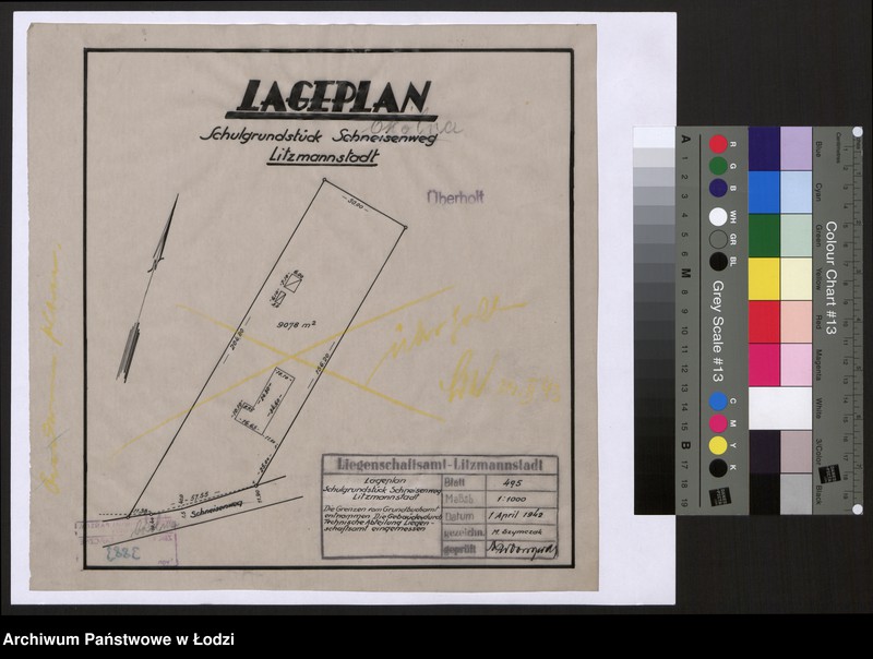 Obraz 1 z jednostki "Lageplan Schulgrundstück Schneisenweg Litzmannstadt"