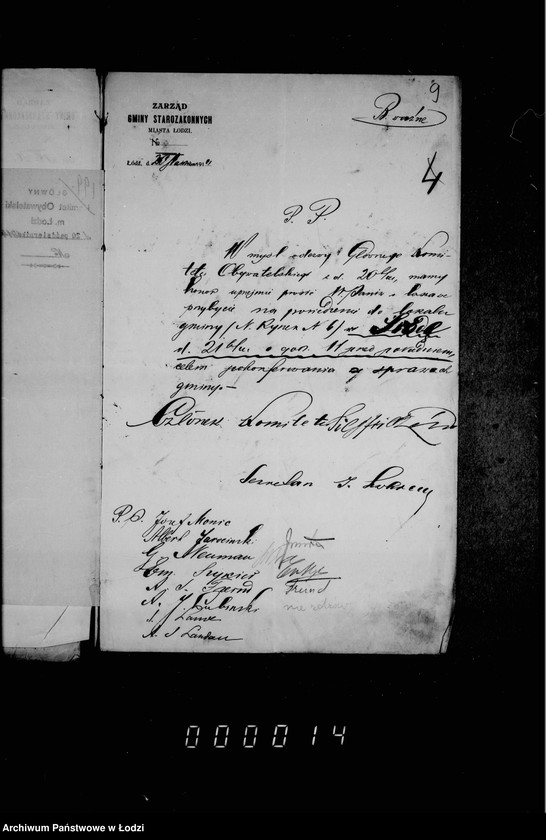 Obraz 12 z jednostki "Protokóły Zarządu Gminy Starozakonnych m. Łodzi [od 15 października 1914 r.]"