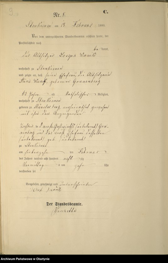 Obraz 11 z jednostki "Sterbe-Haupt-Register Nr 1 - 49"