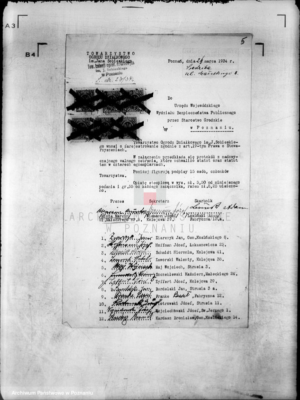 Obraz 9 z jednostki "/Towarzystwo Ogrodu Działkowego i Hodowli Drobnego Inwentarza im. J. Sobieskiego w Poznaniu/"