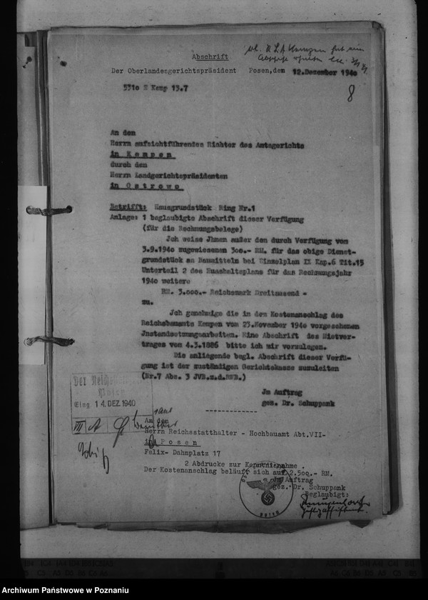 Obraz 12 z jednostki "Amtsgericht Kempen - Kępno"