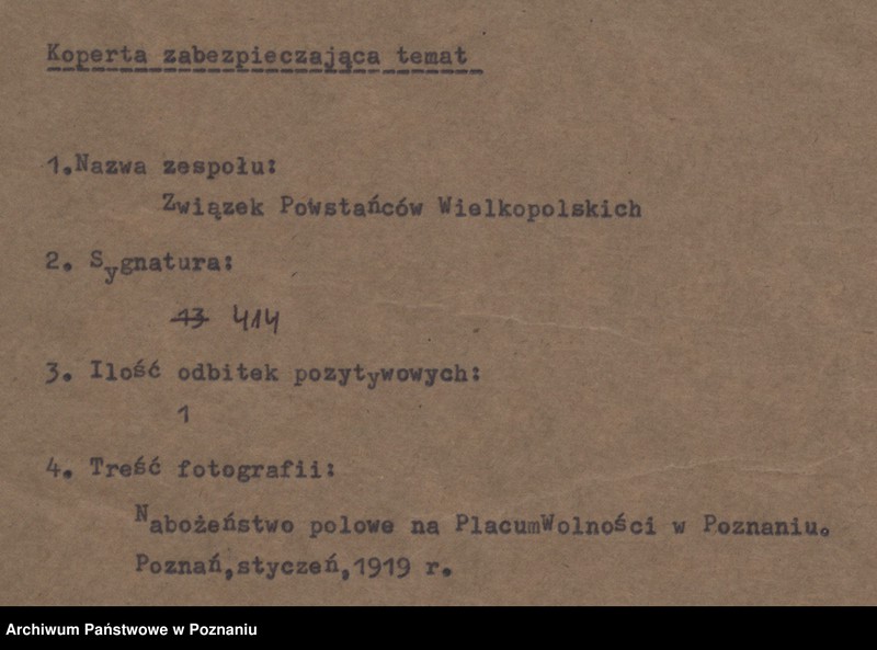 Obraz 4 z jednostki "Nabożeństwo polowe na Placu Wolności w Poznaniu."